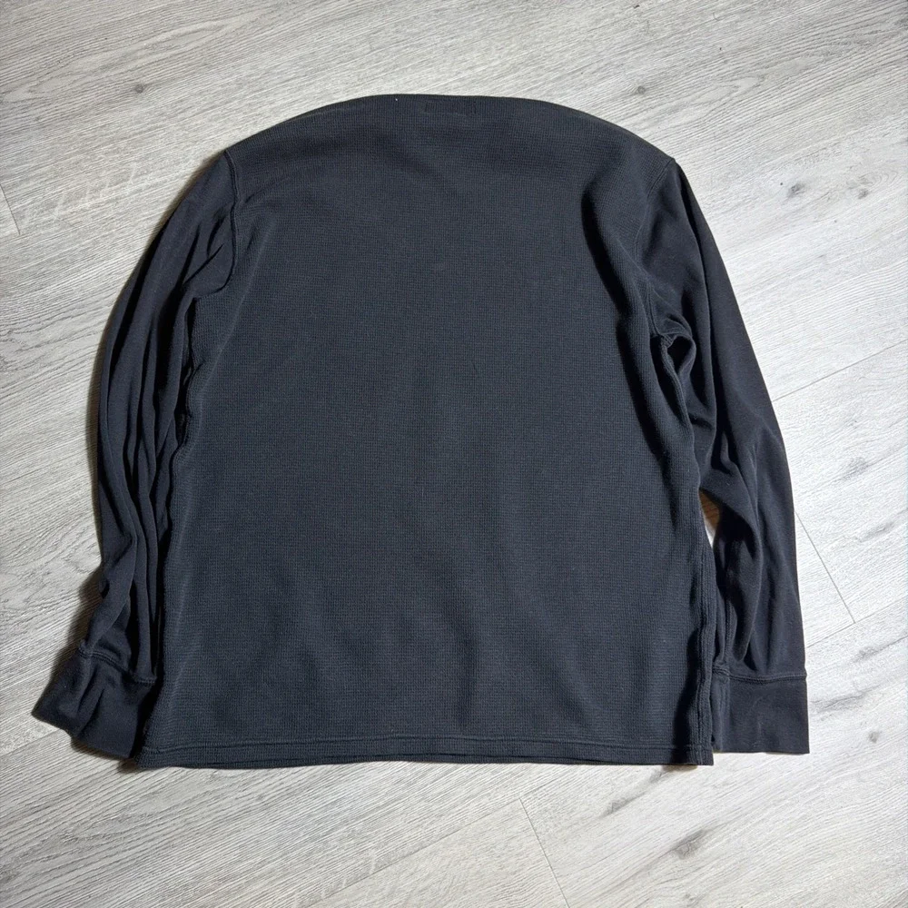 Polo Ralph Lauren Thermal‎ Long Sleeve Shirt Black Red Pony Size L